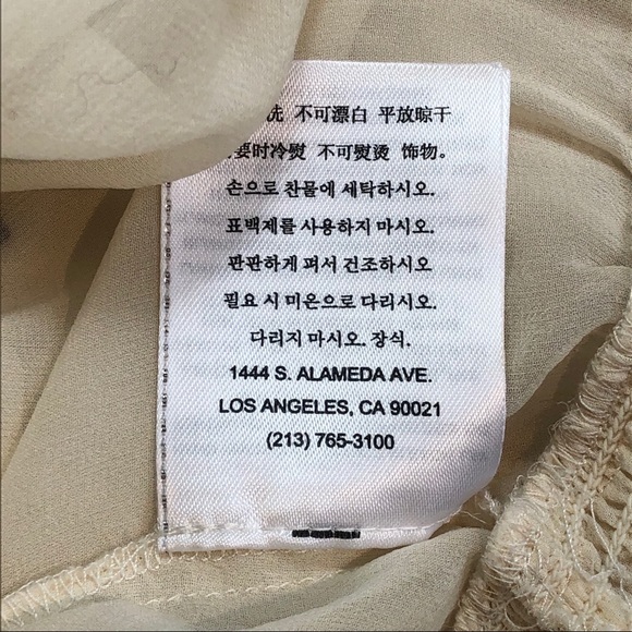 Guess Los Angeles Sheer Silk Cream Top Size L NWT - Picture 13 of 14